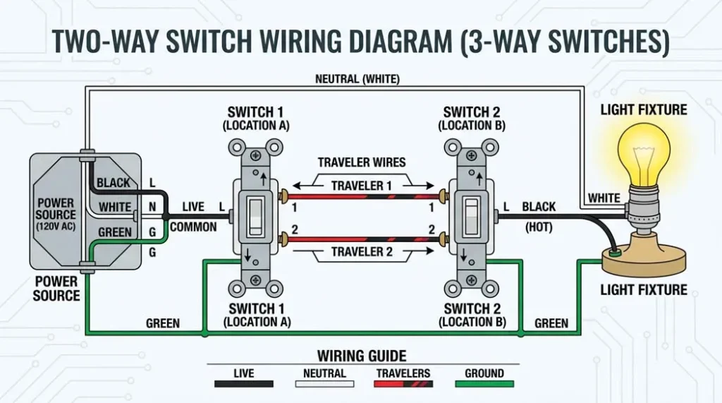 Choosing the right two way switch   modular switches from Legrand, Schneider, Maddox showing quality brands and current ratings
