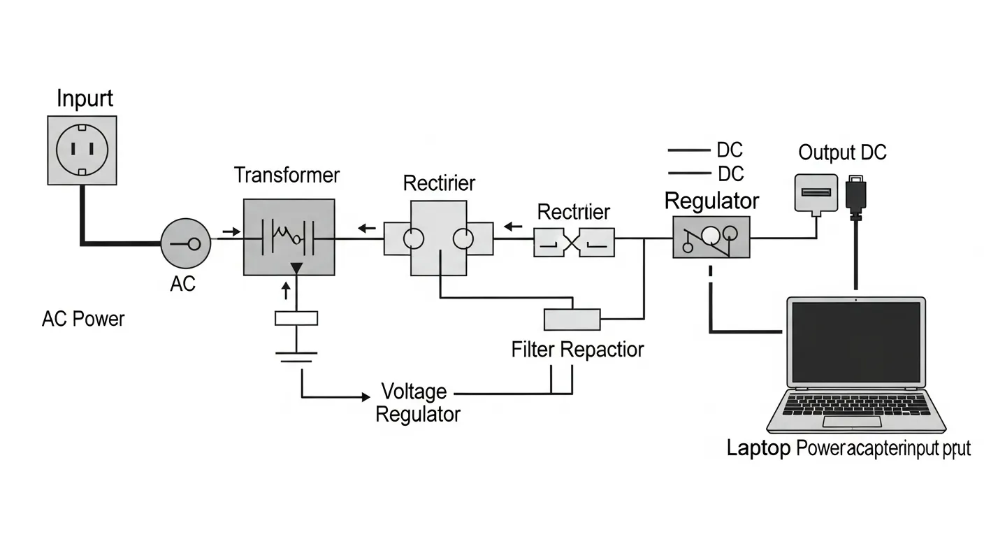 Power supply AC to DC conversion diagram
