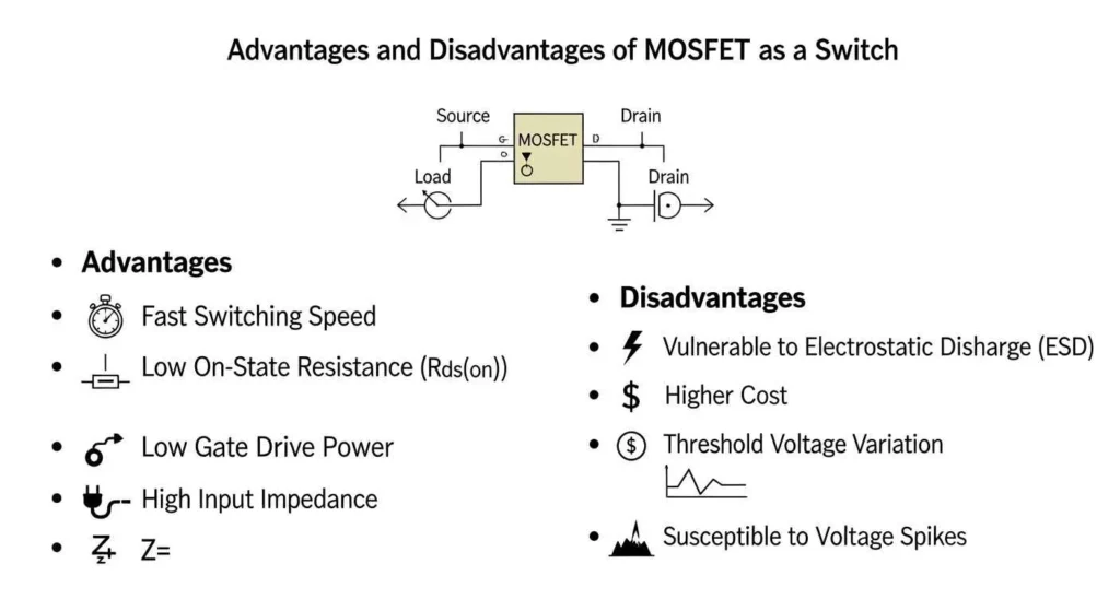 Advantages and Disadvantages of MOSFET as a Switch