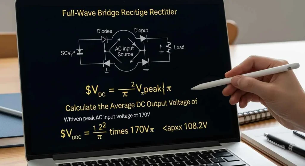 Full Wave Rectifier Formula and Calculations