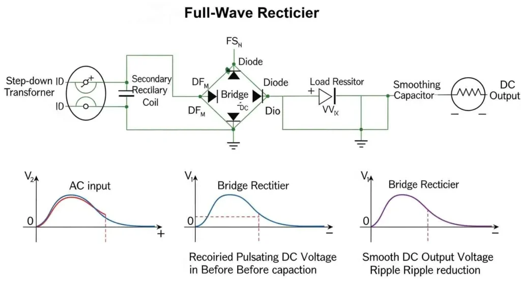 Full Wave Rectifier in DC Power Supply