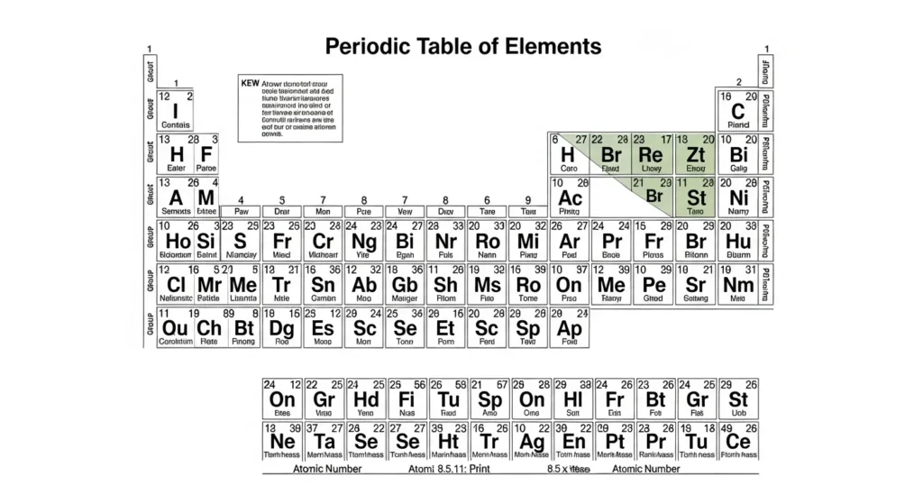 Free printable periodic table PDF black and white version for students