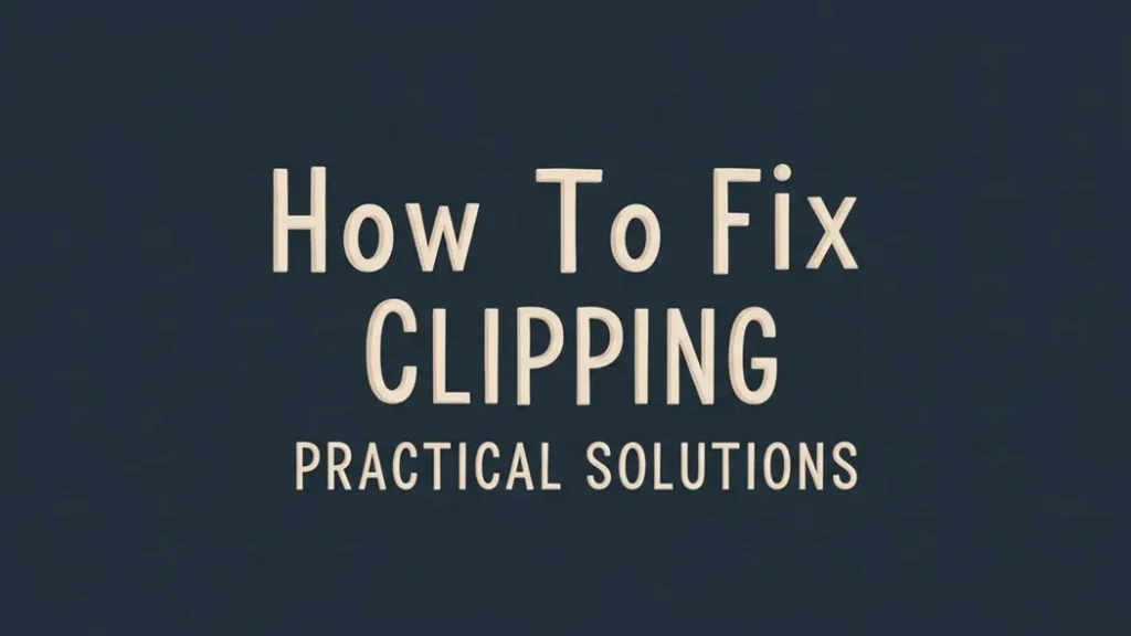 How to Fix Clipping Practical Solutions