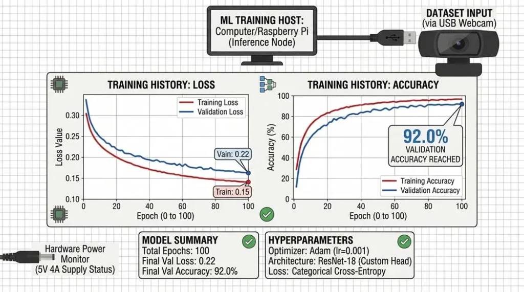  Training graphs loss curves decreasing, accuracy reaching 92% on validation set Fine-tuning YOLOv11 on face expressions ~1 hour on Google Colab